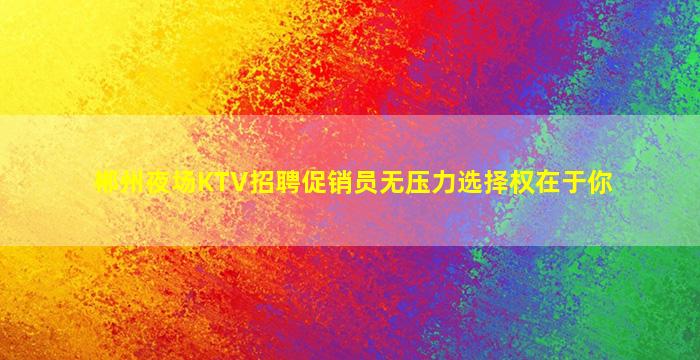 郴州夜场KTV招聘促销员无压力选择权在于你